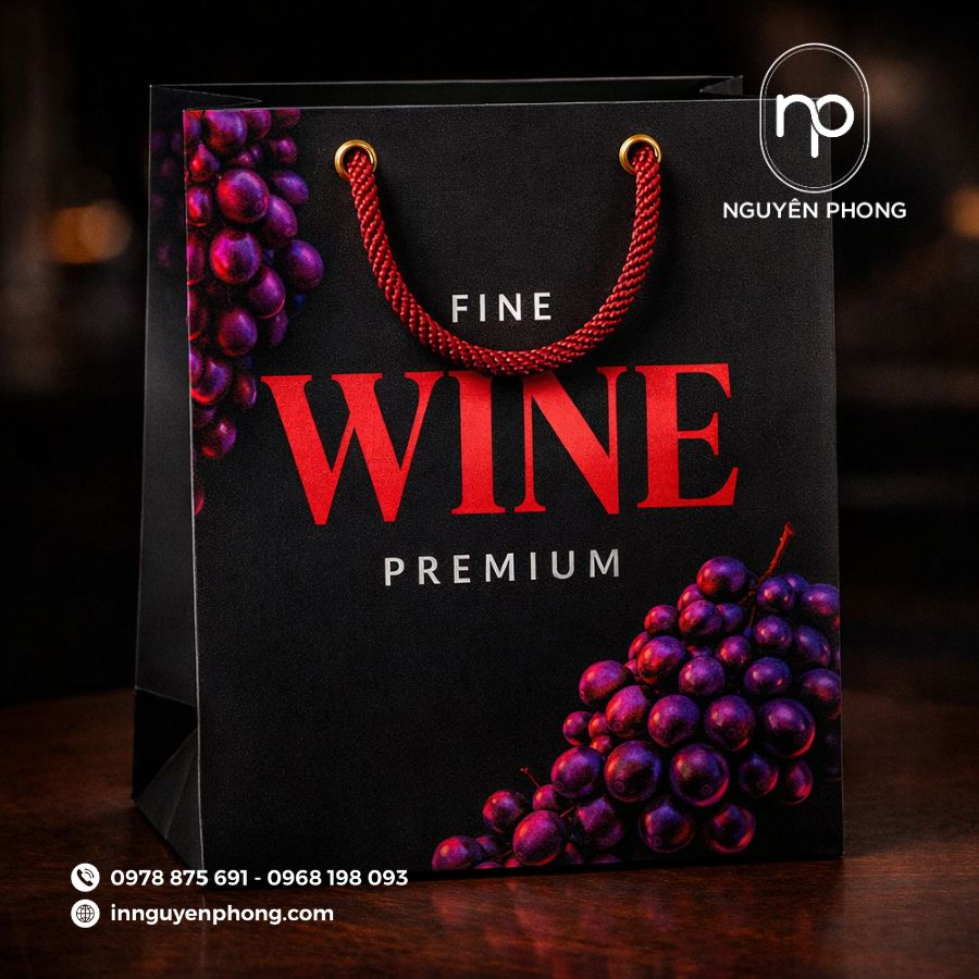 In túi giấy đựng rượu vang tại TPHCM